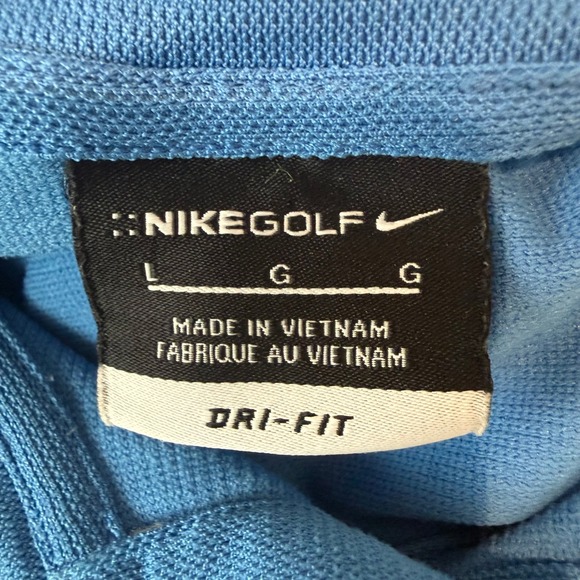 Nike Golf Mens Dri-FIT Polo Shirt Blue Short Sleeve Swoosh Size L - Picture 4 of 10